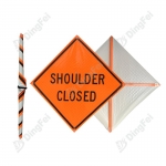 Roll Up Sign & Stand - Shoulder Closed Roll Up Traffic Sign